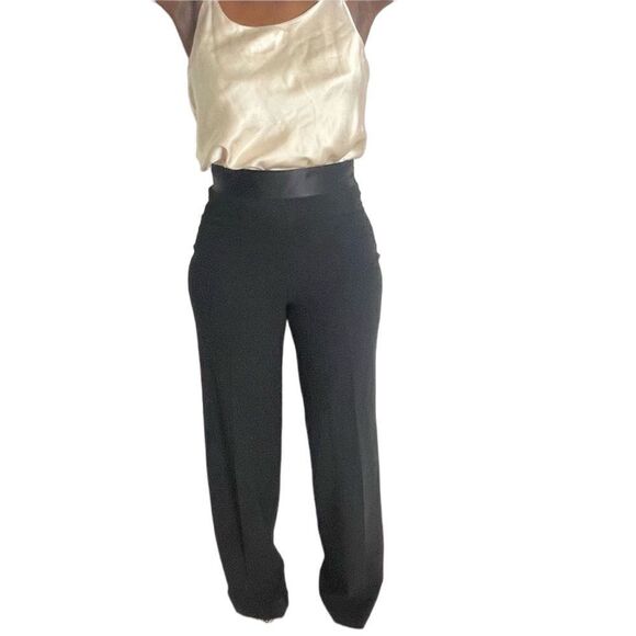 Revolve Donna Karen Silk Waistband Dress Trousers Pants - Picture 1 of 13